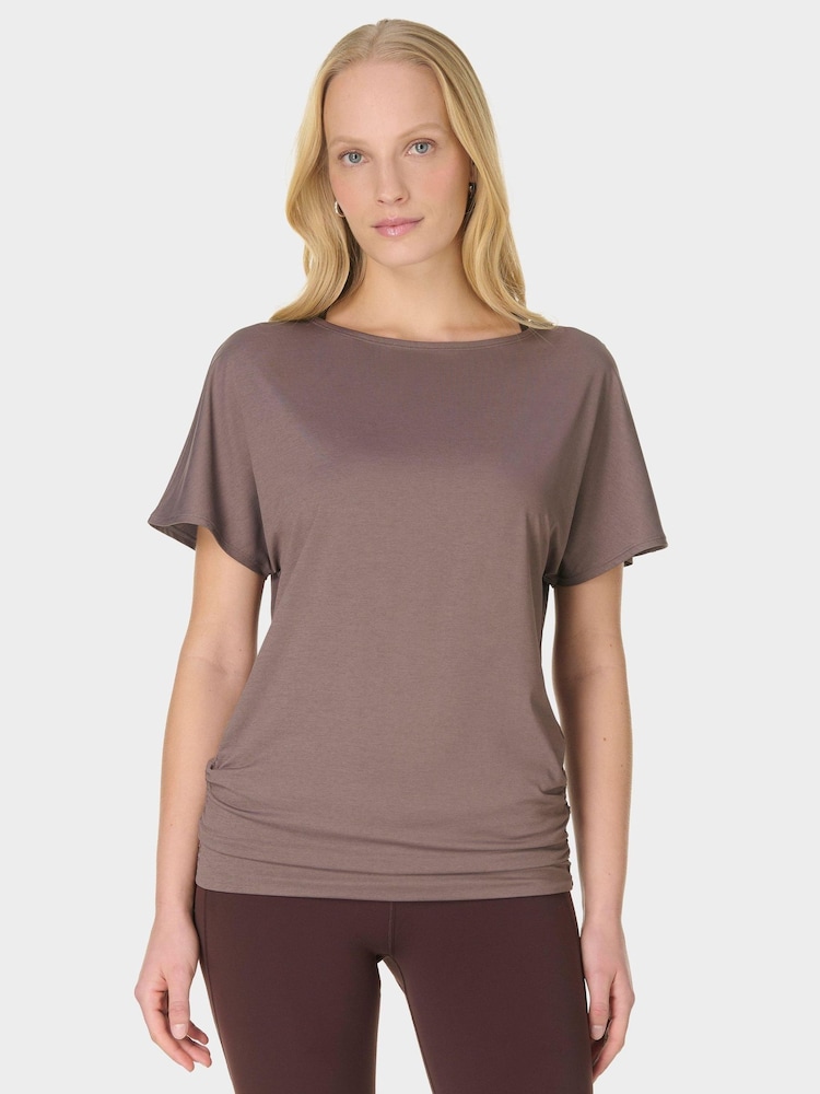 Sweaty Betty Brown Unwind Cooling Yoga T-Shirt - Image 2 of 7