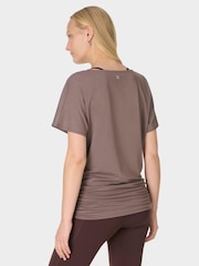 Sweaty Betty Brown Unwind Cooling Yoga T-Shirt - Image 3 of 7