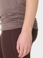 Sweaty Betty Brown Unwind Cooling Yoga T-Shirt - Image 5 of 7