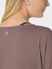 Sweaty Betty Brown Unwind Cooling Yoga T-Shirt - Image 6 of 7