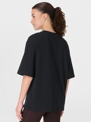 سیاہ - Sweaty Betty Elevated Cotton Longline T-Shirt - تصویر 2 از 6