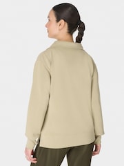 Sweaty Betty Green Sand Wash Half Zip Longline Sweatshirt - Image 2 of 7