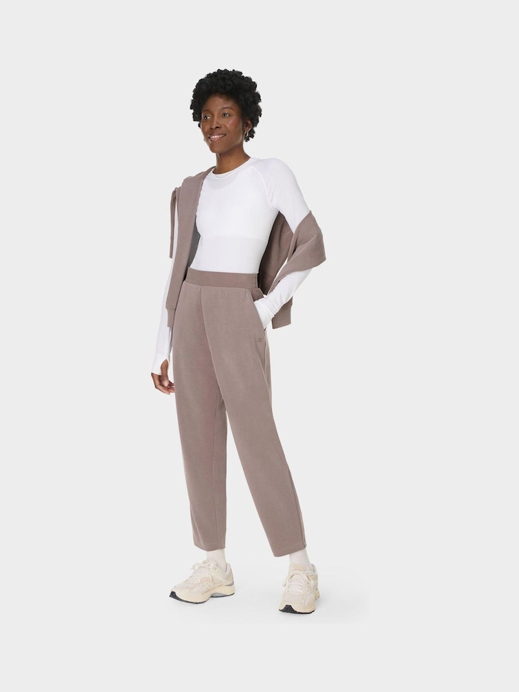 Sweaty Betty Brown Wash Rib Mix Tapered Joggers - Image 1 of 6 Sweaty Betty Brown Wash Rib Mix Tapered Joggers - Image 1 of 6