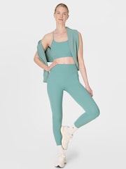 Sweaty Betty Green Ultimate Studio Ribbed Leggings - Image 6 of 7