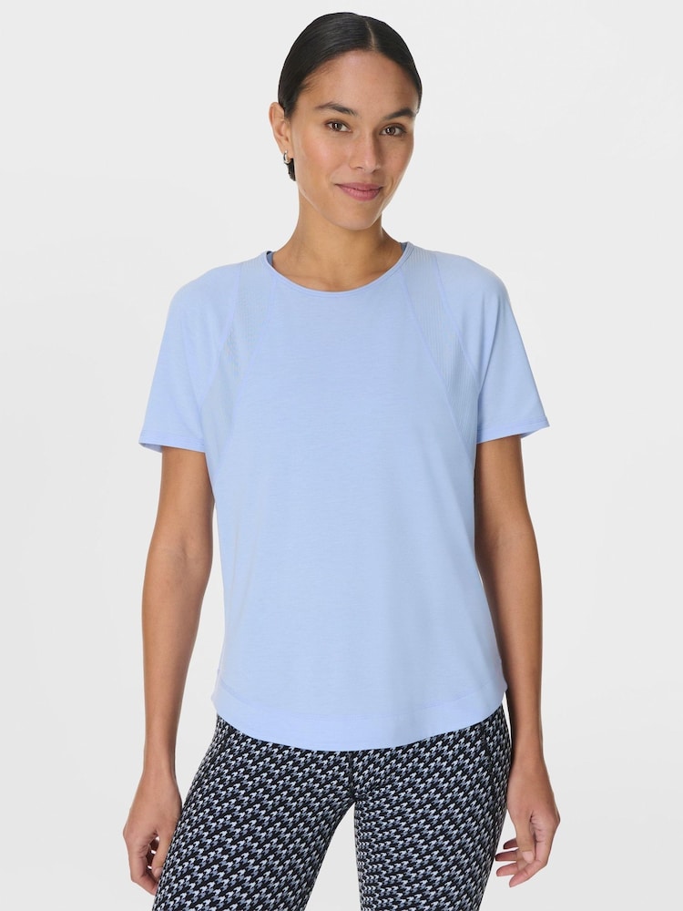 Sweaty Betty Blue Breathe Easy Mesh T-Shirt - Image 1 of 7 Sweaty Betty Blue Breathe Easy Mesh T-Shirt - Image 1 of 7