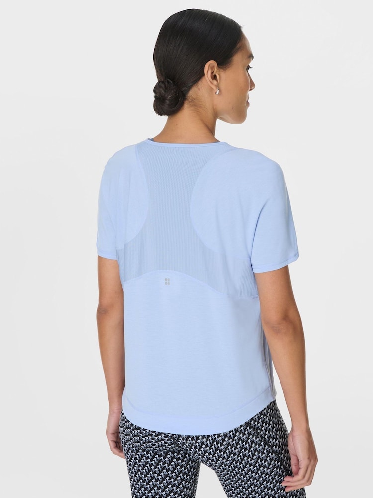 Sweaty Betty Blue Breathe Easy Mesh T-Shirt - Image 2 of 7 Sweaty Betty Blue Breathe Easy Mesh T-Shirt - Image 2 of 7