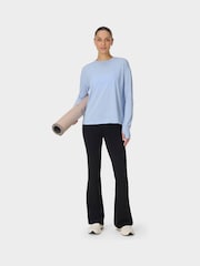 Sweaty Betty Blue Soft Flow Studio Long Sleeve Top - Image 3 of 7