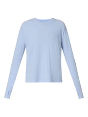 Sweaty Betty Blue Soft Flow Studio Long Sleeve Top - Image 7 of 7