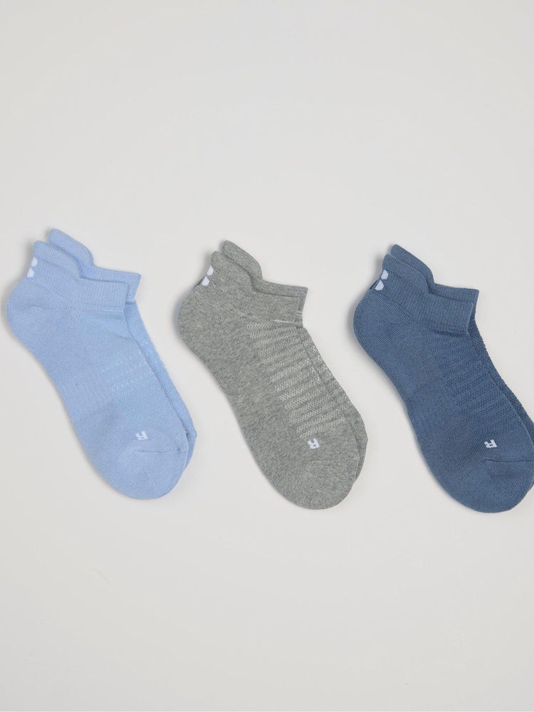 Sweaty Betty Blue Workout Trainers Socks 3 Pack - Image 1 of 3 Sweaty Betty Blue Workout Trainers Socks 3 Pack - Image 1 of 3