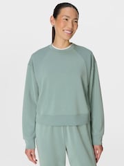 Sweaty Betty Green Sand Wash Rib Mix Sweatshirt - Image 1 of 7