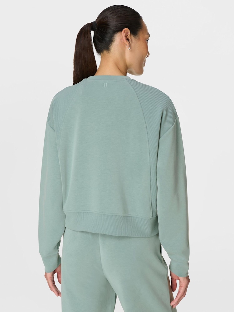 Sweaty Betty Green Sand Wash Rib Mix Sweatshirt - Image 2 of 7