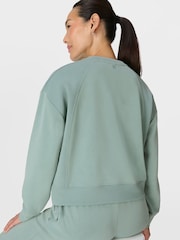 Sweaty Betty Green Sand Wash Rib Mix Sweatshirt - Image 6 of 7
