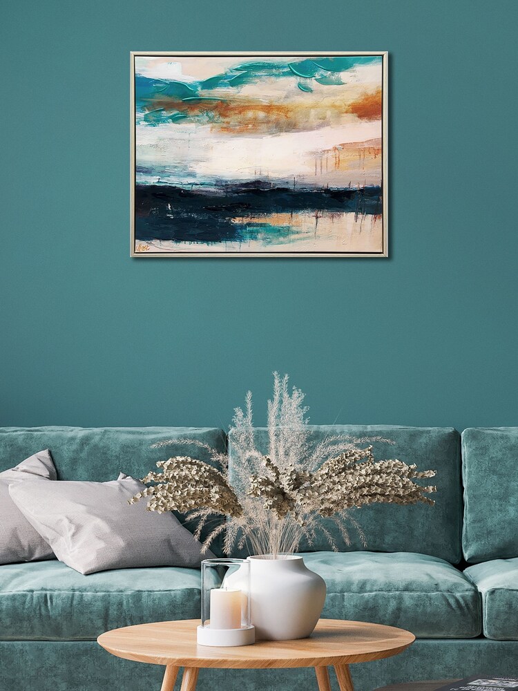 The Art Group Blue Last Evening Light Framed Canvas - Image 1 of 4