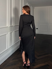 Girl In Mind Black Bria Wrap Maxi Dress - Image 2 of 4