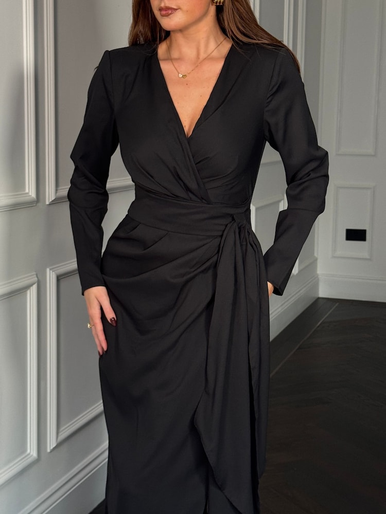 Girl In Mind Black Bria Wrap Maxi Dress - Image 4 of 4