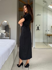 Girl In Mind Black Sienna Button-Down Midi Dress - Image 3 of 4