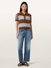 AllSaints Blue Clem Polo T-Shirt - Image 3 of 7