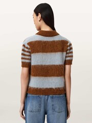 AllSaints Blue Clem Polo T-Shirt - Image 5 of 7