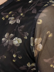 AllSaints Black Ellie Mesh Long Sleeve T-Shirt - Image 5 of 9