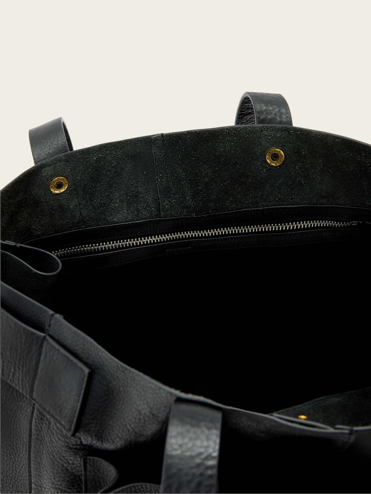 AllSaints Black Ursa Grain E/W Tote Bag - Image 2 of 7