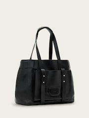 AllSaints Black Ursa Grain E/W Tote Bag - Image 3 of 7