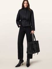 AllSaints Black Ursa Grain E/W Tote Bag - Image 7 of 7