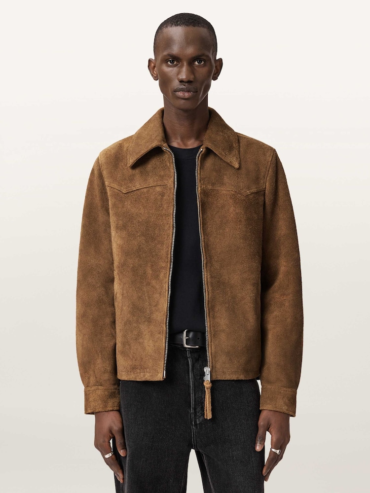 AllSaints Brown Dellcot Jacket - Image 1 of 7