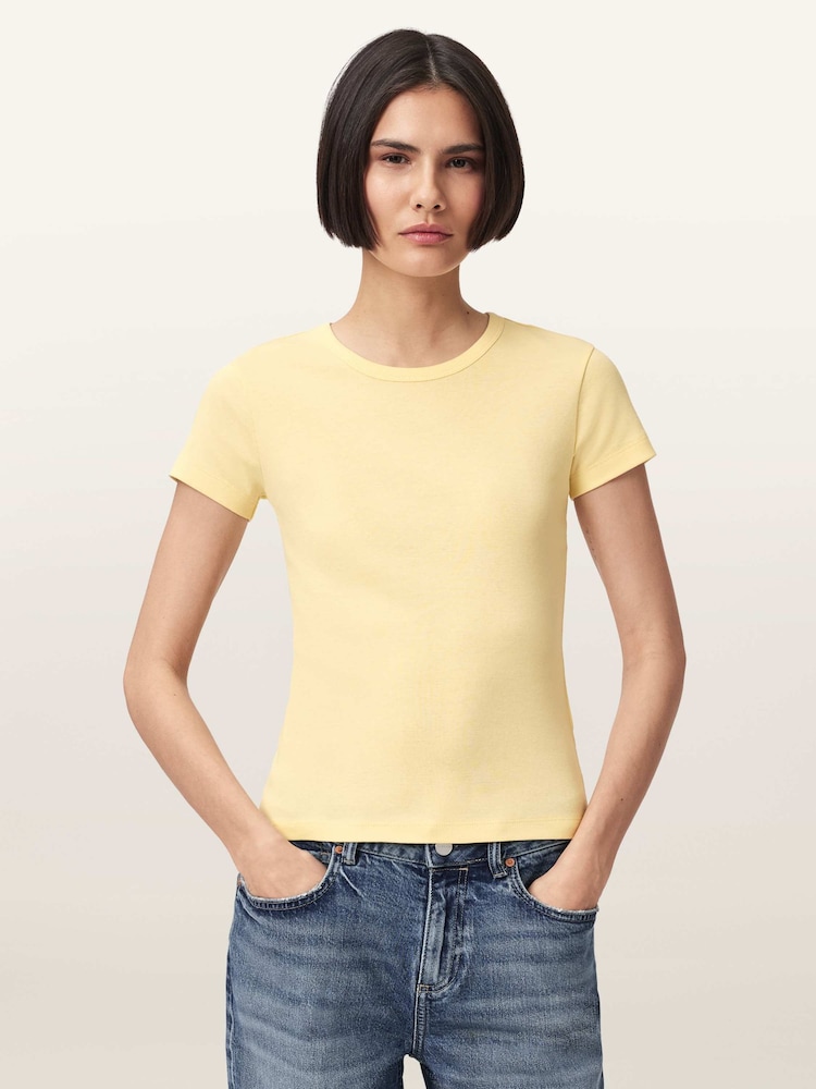 AllSaints Yellow Stevie T-Shirt - Image 1 of 6