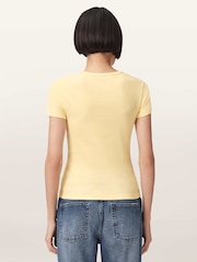 AllSaints Yellow Stevie T-Shirt - Image 4 of 6