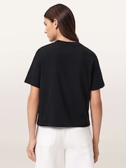 AllSaints Black Lisa Embos T-Shirt - Image 4 of 8