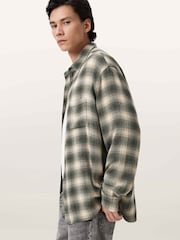 AllSaints Green Lumley Long Sleeve Shirt - Image 7 of 9