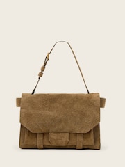 AllSaints Brown Ursa Suede Satchel Bag - Image 1 of 5