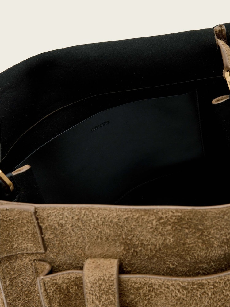 AllSaints Brown Ursa Suede Satchel Bag - Image 2 of 5