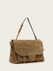 AllSaints Brown Ursa Suede Satchel Bag - Image 3 of 5