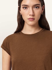 AllSaints Brown Anna T-Shirt - Image 2 of 8