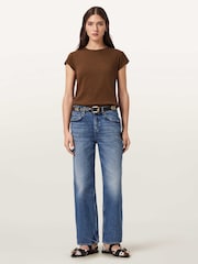 AllSaints Brown Anna T-Shirt - Image 3 of 8