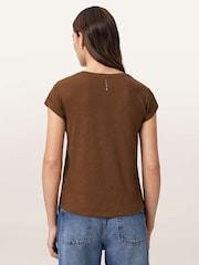 AllSaints Brown Anna T-Shirt - Image 5 of 8