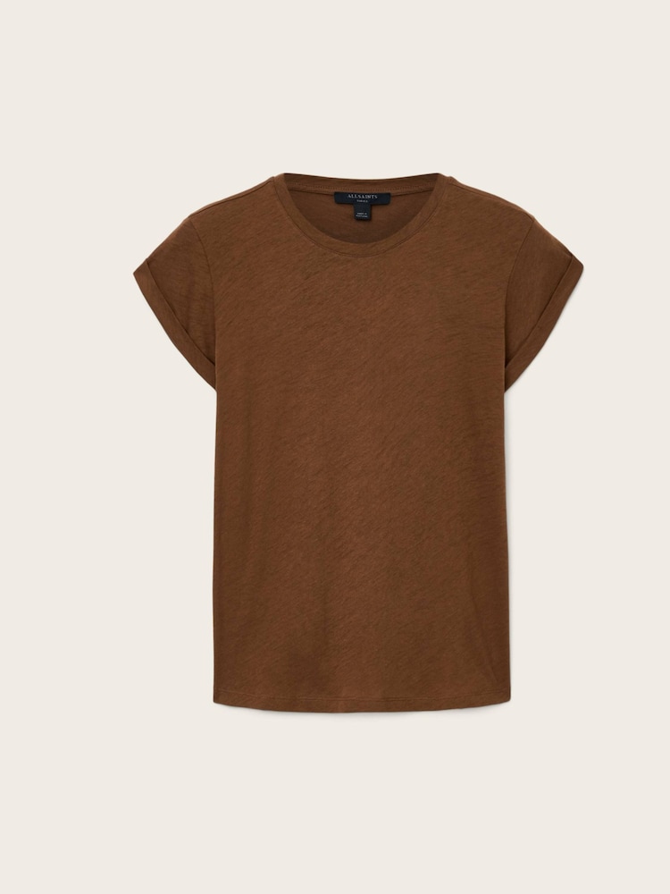 AllSaints Brown Anna T-Shirt - Image 8 of 8