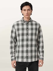 AllSaints Grey Kelby Long Sleeve Shirt - Image 7 of 9