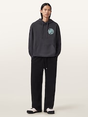 AllSaints Blue Distortion Over The Head Hoodie - Image 2 of 5