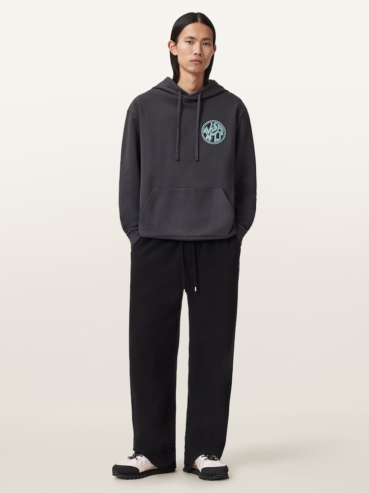 AllSaints Blue Distortion Over The Head Hoodie - Image 2 of 5