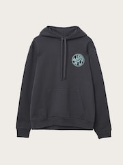 AllSaints Blue Distortion Over The Head Hoodie - Image 4 of 5