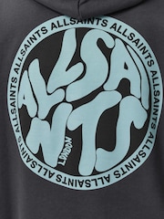 AllSaints Blue Distortion Over The Head Hoodie - Image 5 of 5