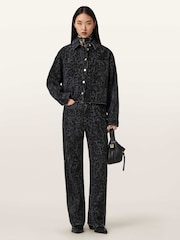 All Saints Black Nicky Denim Shacket - Image 6 of 7