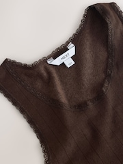 Chocolate Brown Thermal Maximum Warmth Cosy Pointelle Vest - Image 5 of 6