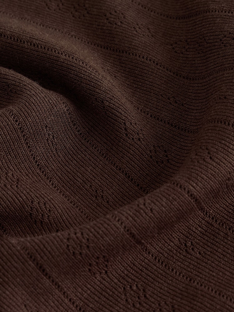Chocolate Brown Thermal Maximum Warmth Cosy Pointelle Vest - Image 6 of 6