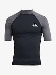 Quiksilver Black/Grey Everyday UPF50 Short Sleeve Logo Rash Vest - Image 5 of 6