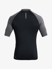 Quiksilver Black/Grey Everyday UPF50 Short Sleeve Logo Rash Vest - Image 6 of 6