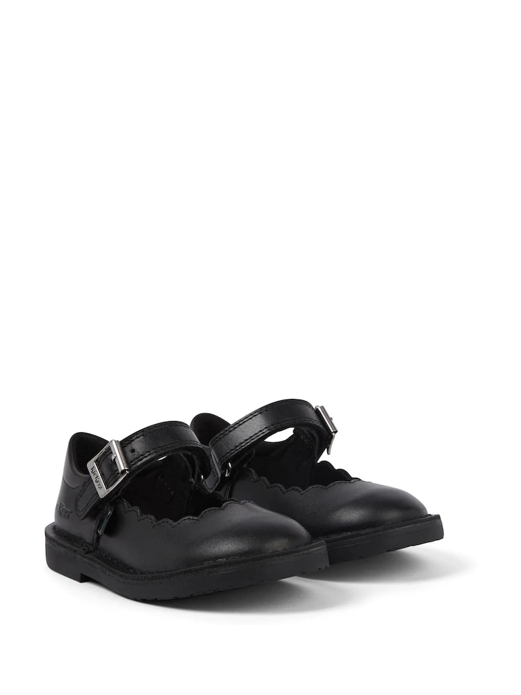 Kickers Black Adlar Mary Jane Scallop Infant Shoes - Image 1 of 6 Kickers Black Adlar Mary Jane Scallop Infant Shoes - Image 1 of 6