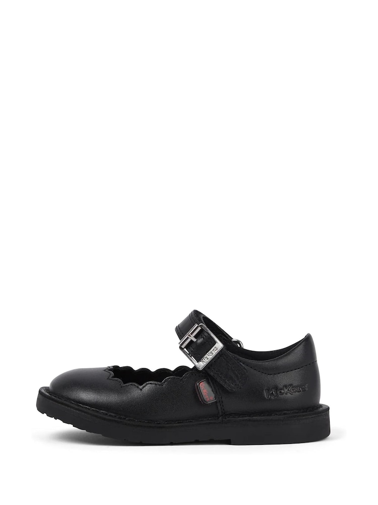 Kickers Black Adlar Mary Jane Scallop Infant Shoes - Image 2 of 6